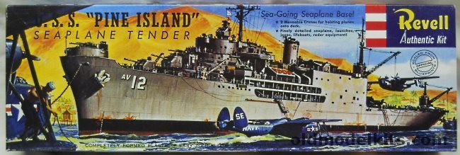 Revell 1/424 USS Pine Island Seaplane Tender with PBM-5 Mariner Seaplane, H362-169 plastic model kit